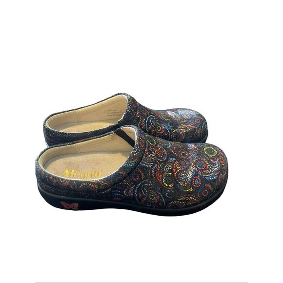 Alegria Womens Black KAY-7847 Kayla Professional Floral Print Clogs Mule Size 6. - Picture 2 of 10